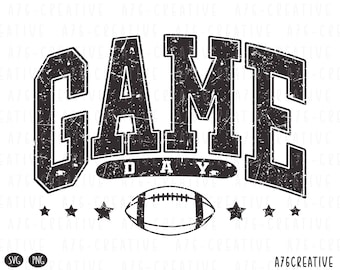 Retro Varsity Game Day Design: Football SVG, PNG (Digital Download)