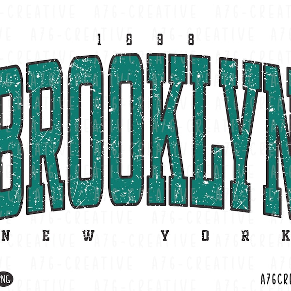 Retro Brooklyn Png Instant Download, New York Png, Ets 1898, Vintage Brooklyn Sublimation Shirt. Svg & Png