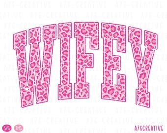 Retro Varsity Wifey Leopard Print (SVG & PNG Digital Download)