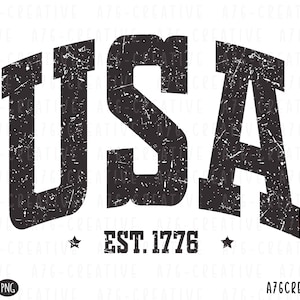 Retro USA 1776 Distressed Design (SVG, PNG, Jpeg)