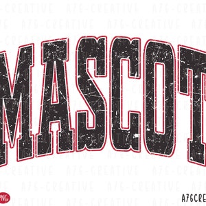 Personalisierte Maskottchen Team Arbeitsauftrag SVG Png, Retro Varsity Team benutzerdefinierte Bestellung, Varsity Schule benutzerdefinierte Maskottchen Sublimation. Svg & Png