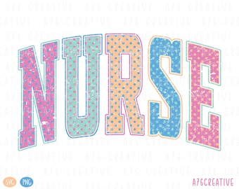 Polka Dot Print Nurse Design: Retro Style SVG PNG (Digital Download)