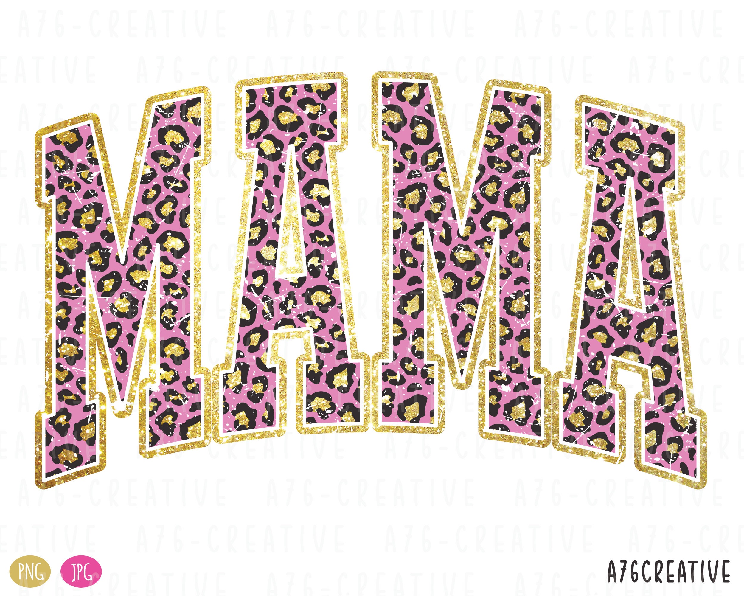 Retro Glitter Pink Mama Leopard Print Png, Glitter Pink Mama Leopard ...