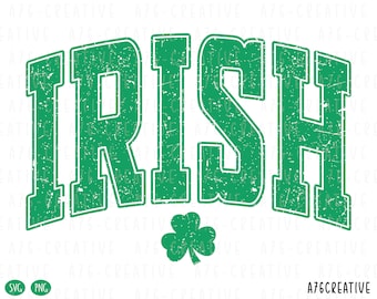 Retro Varsity Irish Clover SVG PNG: St Patrick's Day (Digital Download)