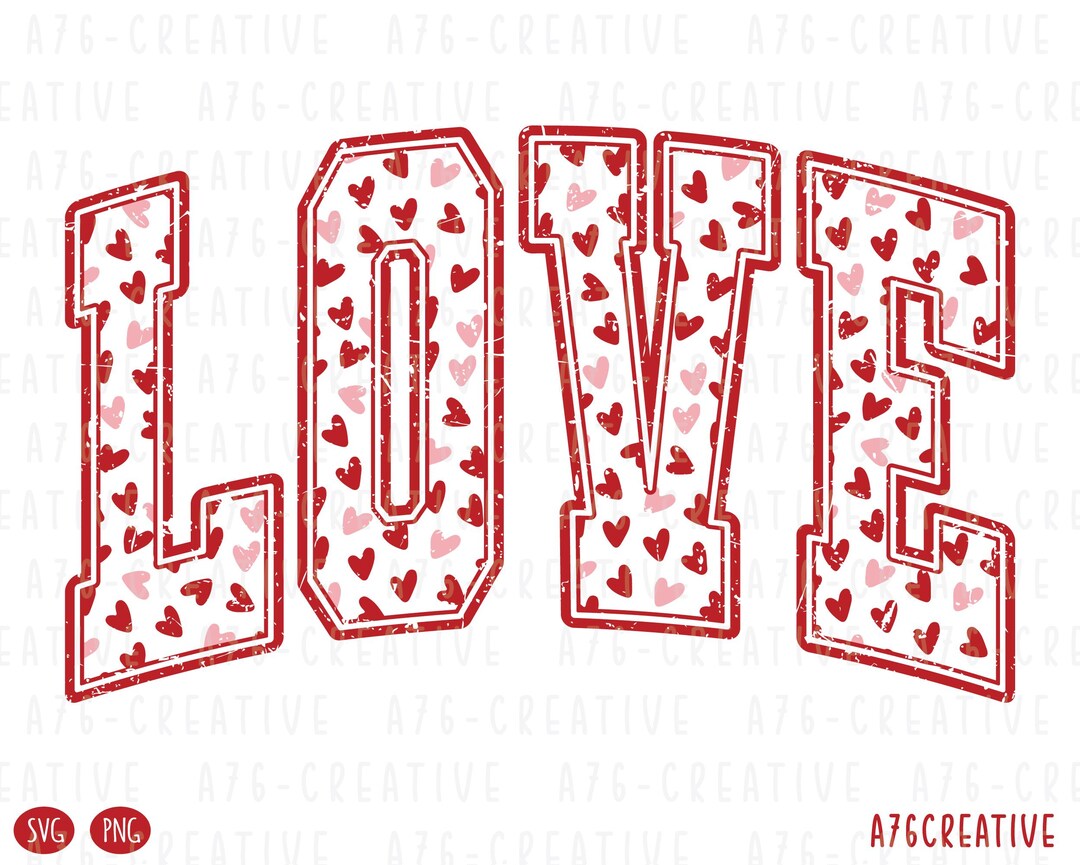 Retro Love Heart Valentines SVG PNG: Distressed Shirt Design (digital ...