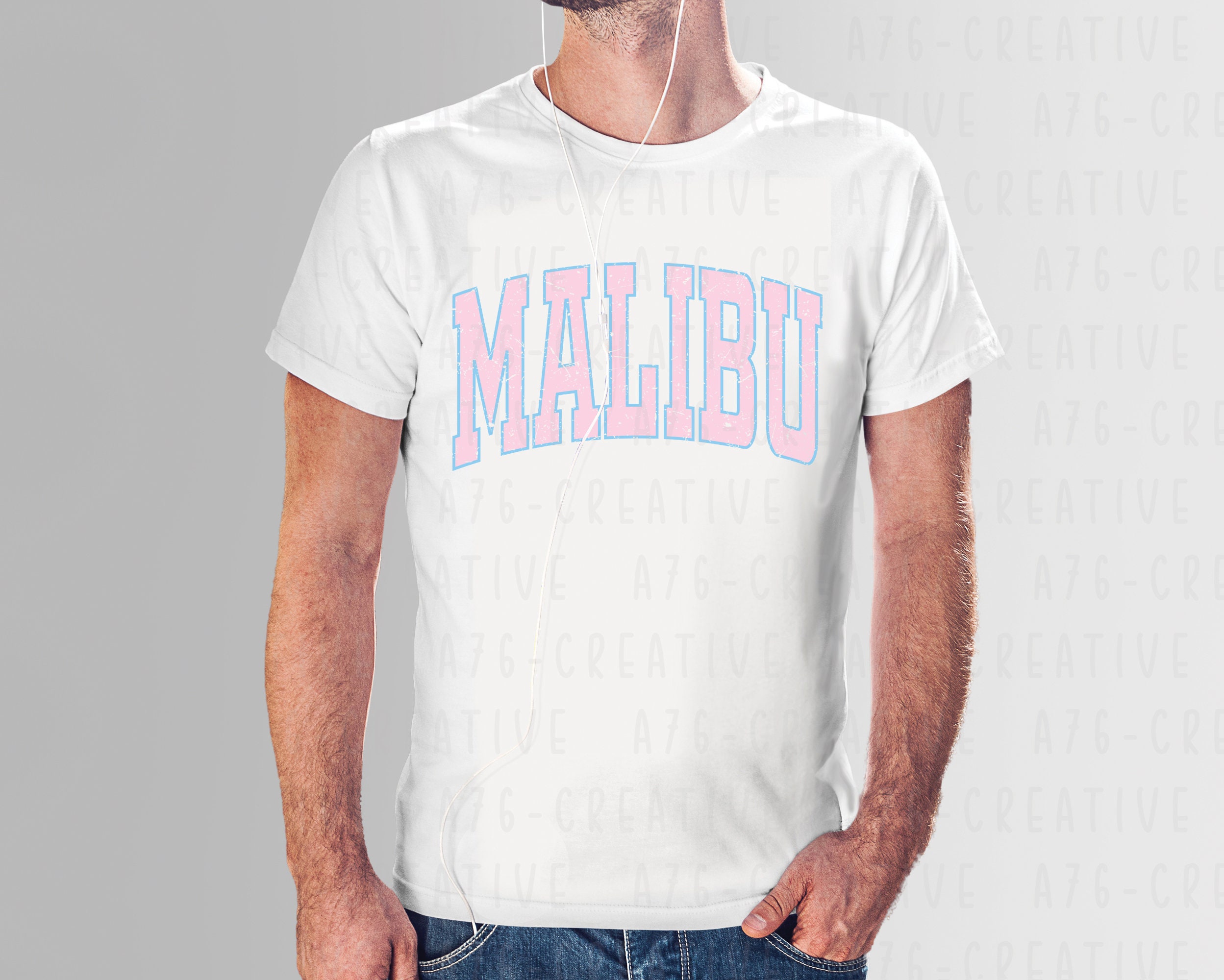 Retro Malibu Varsity Svg Png, Malibu Svg, Malibu Png, Summer