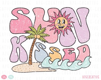 Retro Sunkissed Summer Vibes PNG SVG (Digital Download)