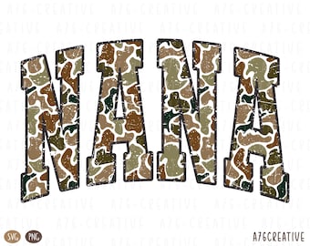 Retro Camo Nana Design: Mothers Day Sublimation (SVG & PNG)