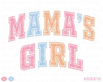Retro Mama's Girl PNG, Mama's Girl SVG, Mothers Day, Mama Gift, Vintage Groovy Happy Litter Mama's Girl Sublimation. Svg & Png
