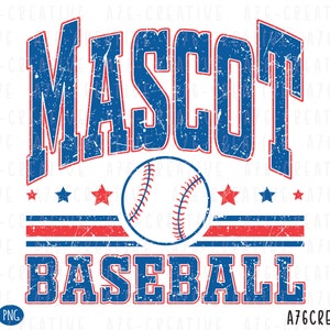Mascotte di baseball personalizzata o il tuo team lavoro personalizzato Svg Png, squadra di baseball retrò Varsity ordine personalizzato sublimazione. Svg e Png