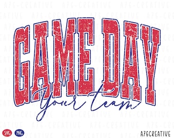 Personalized Game Day Your Team Custom Work Svg Png, Retro Cursive Team Custom Order, Varsity School Custom Team Sublimation. Svg & Png
