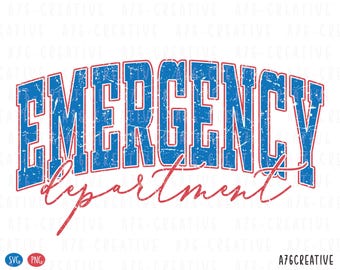 Retro Emergency Department Nurse Png Svg, ER Nurse Shirt, Nurse Day, School Nursing, Vintage Emergency Medicine Nurse Sublimation. Svg & Png