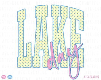 Polka Dot Lake Day Png Sommar Lake Life Semesterskjorta Sublimeringsdesign Preppy Summer SVG & PNG (Digital Nedladdning)