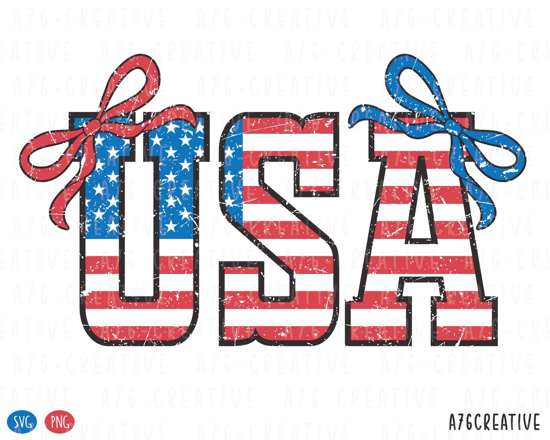 Retro USA Flag Coquette PNG: 4th of July Sublimation (digital Download ...