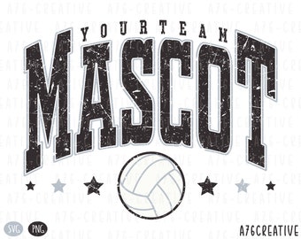 Personalized Volleyball Mascot Team Design (SVG & PNG)