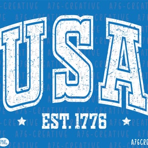 USA Png, USA Est 1776 Svg, 4 de julio Png, Usa Svg, Día de la Independencia, USA 1776 Sublimación angustiada y no angustiada Svg & Png