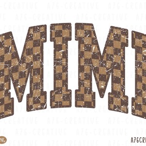 Mimi a cuadros retro (PNG), Mimi SVG, abuela, camisa Mimi, camisa a cuadros, camisa Mimi vintage a cuadros por sublimación. SVG y PNG