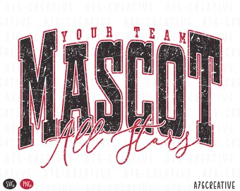 Custom Team Mascot Design: Retro Cursive, Sublimation PNG SVG (Custom Digital File)