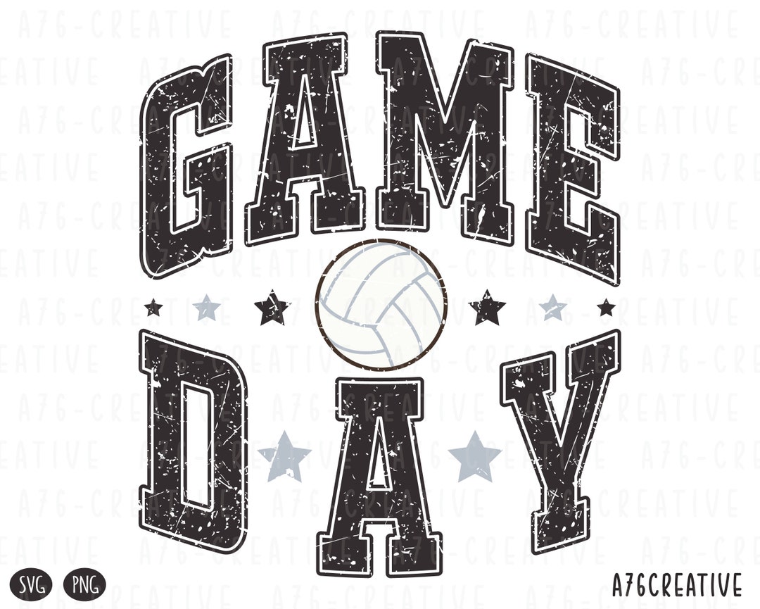 Retro Varsity Volleyball Game Day Png Instant Download Etsy