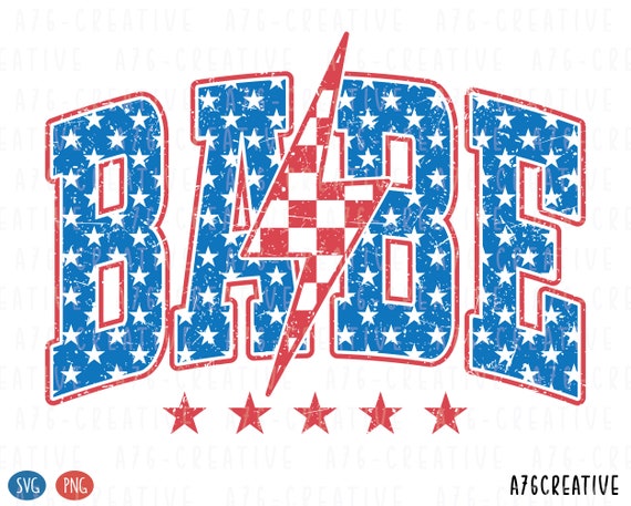 American Babe PNG SVG: Retro 4th of July Design (Digital Download)