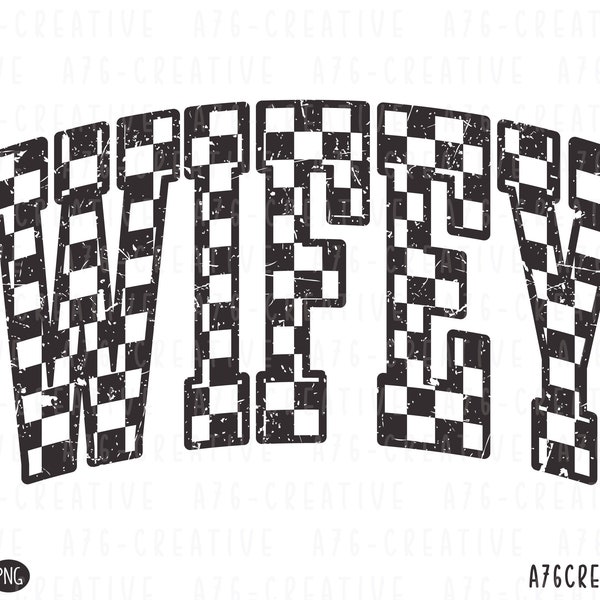 Retro Checkered Wifey Svg Png, Checkered Wifey Shirt, Wife, Vintage Wifey Checkered  Sublimation Shirt. Svg & Png
