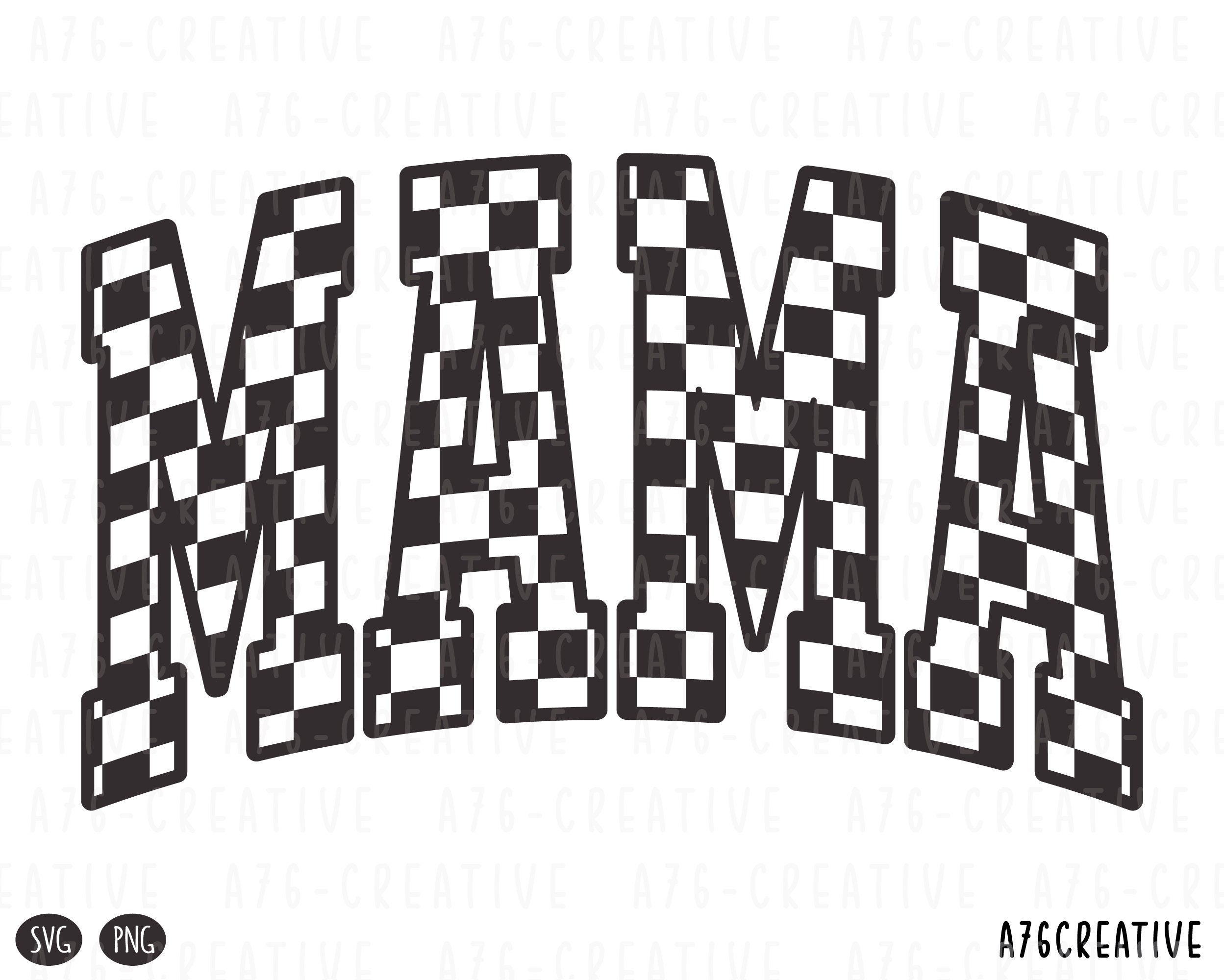 Retro Checkered Mama Design: Mothers Day Sublimation (SVG & PNG