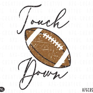 Retro Cursive Touch Down Png svg, Touch Down Spieltag Shirt, Football Saison, Spieltag Touch Down Schulsport Sublimation Shirt. Svg & Png
