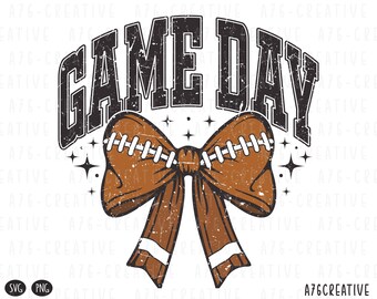 Game Day Coquette Football SVG PNG: Retro School Sport (Digital Download)
