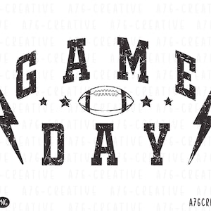 Retro Football Game Day Png Svg Lightning Game Day Shirt Game Day Lightning School Football Star Sublimation Shirt. Svg & Png