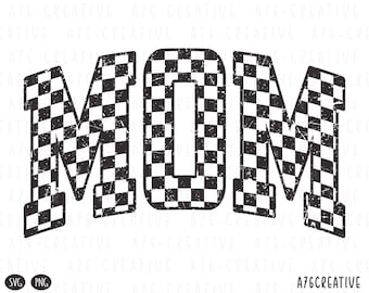 Retro Checkered Mom Design: Mothers Day Sublimation (SVG & PNG)