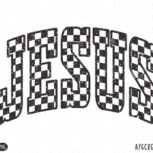 Jesus xadrez retrô PNG Svg, camisa xadrez de Jesus, camisa xadrez cristã de Jesus para sublimação. Svg e PNG