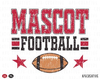 Personalized Mascot Football Team SVG PNG, Custom Varsity Mascot School Sport Team, Custom School Spirit PNG, Game Day Sublimation Design