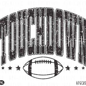 Touchdown retro (Svg y PNG), Touchdown del día del partido, camiseta de sublimación vintage de touchdown universitario. Svg y PNG