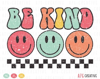 Retro Be Kind Png, Kids Be Kind Svg, Boho Png, Groovy Be Kind, Vintage Groovy Boho Be Kind Sublimation Shirt. Svg, Png & Jpeg