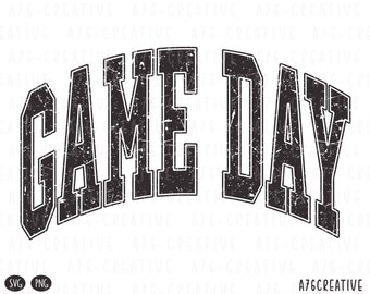 Retro Varsity Game Day SVG PNG: Black and White Sport Design (Digital Download)