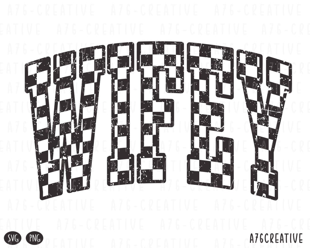 Retro Checkered Wifey Design: Sublimation Graphic (SVG & PNG) - Etsy