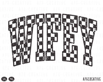 Retro Checkered Wifey Design: Sublimation Graphic (SVG & PNG)