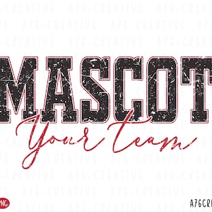 Custom Mascot Team Cursive Design: SVG & PNG (Custom Digital File)