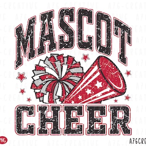 Personalized Cheer Mascot Custom Work Order Svg Png, Retro Varsity Mascot Cheer Team Custom Order Sublimation Shirt. Svg & Png