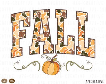 Retro Camo Pumpkin Design: Fall Camouflage, Halloween (SVG & PNG Digital Files)