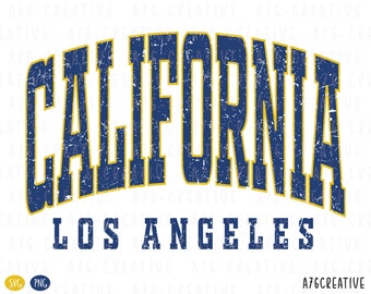 Retro Varsity California Los Angeles SVG PNG (Digital Download)