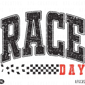 Retro Race Day SVG PNG: Distressed Design (Digital Download)