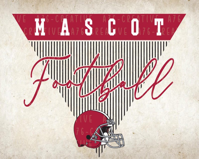 Cursive Script Football Logos Personalized Custom Mascot Football Team SVG PNG, School Sport Custom ...