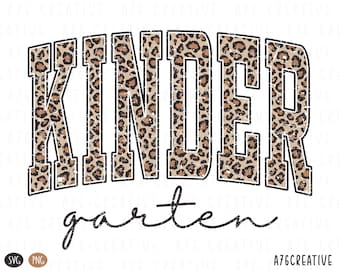 Retro förskolelärare PNG: Leopardtryck sublimeringsdesign (digital nedladdning)