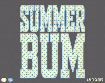 Polka Dot Summer Bum PNG SVG, Summer Bum Polka Dot Print Design, Retro Summer Sublimation PNG, Preppy Summer Bum Digital Download