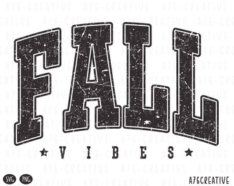 Retro Fall Vibes SVG PNG, Distressed Fall Season (Digital Download)
