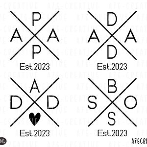 Nome de família SVG, Família PNG, Papa Png, Dada Svg, Pai Png, Chefe Svg, Papa Est 2023, Camisa de família, Sublimação do Dia dos Pais. Svg e Png