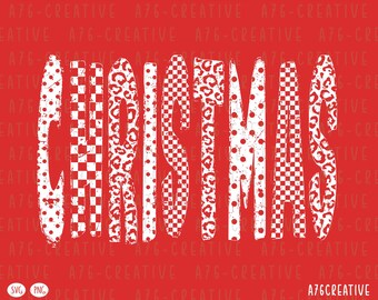 Christmas Design PNG, Polka Dot, Checkered, Leopard, Vintage Christmas Christian Sublimation SVG PNG (Digital Download)