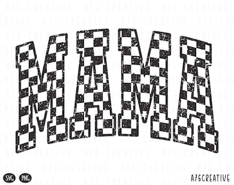 Retro Checkered Mama Png Instant Download, Checkered Mama Shirt, Mothers Day, Vintage Mama Checkered  Sublimation Shirt. Svg & Png