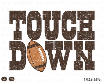 Retro Touchdown Football Png Sublimation, Game Day PNG, American Football Clipart, Sports Shirt Graphic, Varsity Game Day (SVG & PNG)
